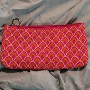 Contents Pink Orange Small Pencil Accessory Pouch